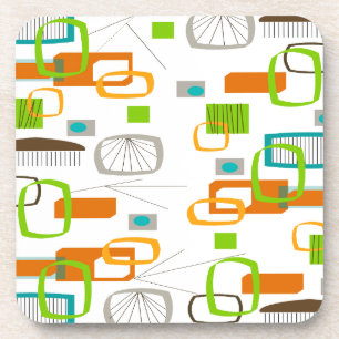 Posavasos Diseño inspirado en la era atómica a mediados del