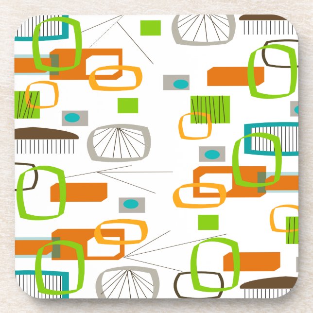 Posavasos Diseño inspirado en la era atómica a mediados del  (Frente)