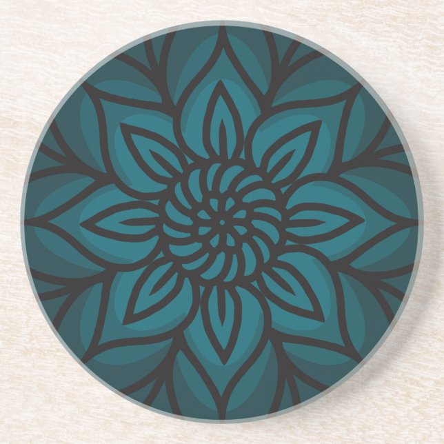 Posavasos Diseño Mandala en Coaster de Arenisca (Frente)