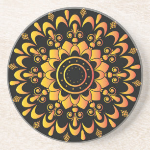 Posavasos Diseño Mandala único de oro-95747