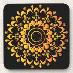Posavasos Diseño Mandala único de oro-95747
