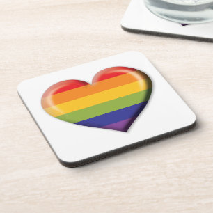 Posavasos Diseño Minimalista del Corazón Arcoiris Elelgant