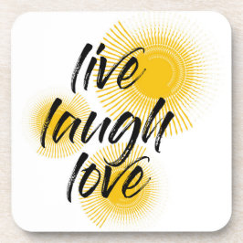 Posavasos Diseño moderno, alegre y de moda Live Laugh Love