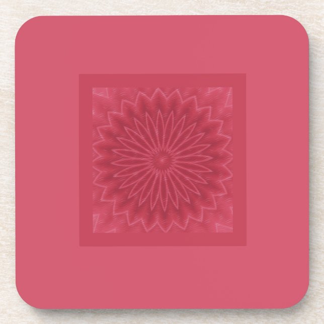 Posavasos Diseño moderno Flor rosa Impresión decorativa (Frente)
