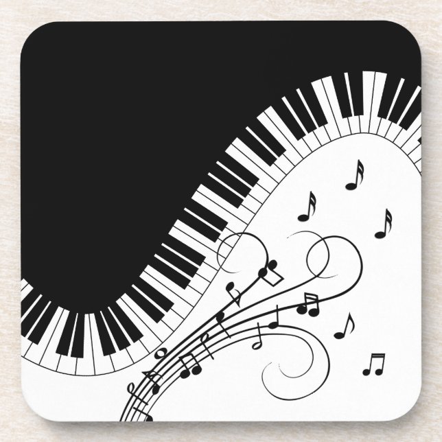 Posavasos Diseño musical de teclado de piano (Frente)