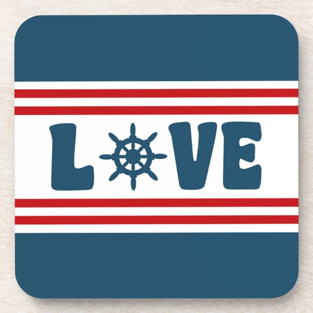 Posavasos Diseño náutico de amor (Frente)