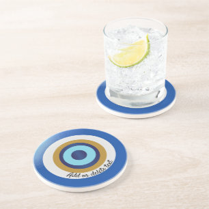 Posavasos Diseño ocular griego acaba de añadir texto