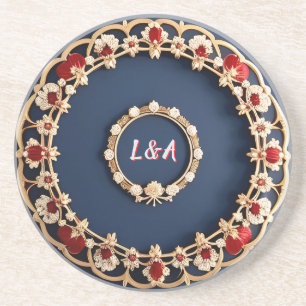 Posavasos Diseño Ornamental Floral Elegante