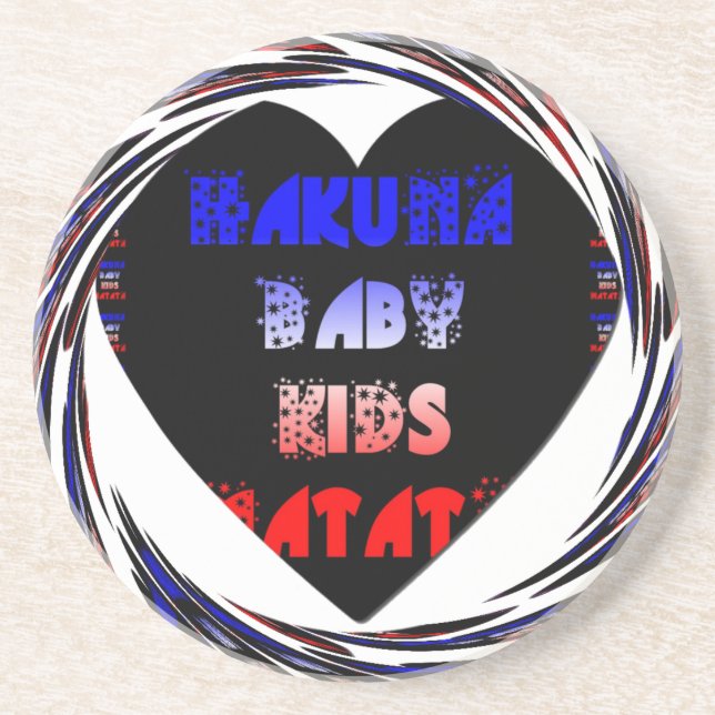 Posavasos Diseño para niños de Hakuna Matata azul negro Haku (Frente)