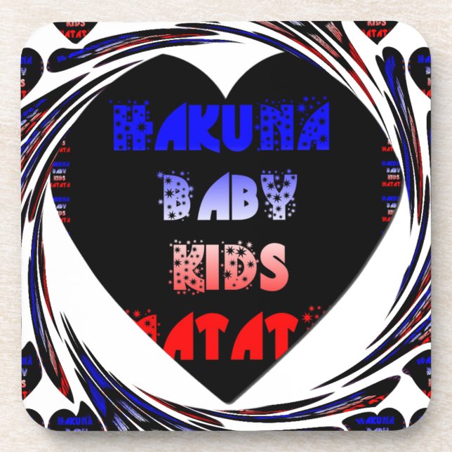 Posavasos Diseño para niños de Hakuna Matata azul negro Haku (Frente)