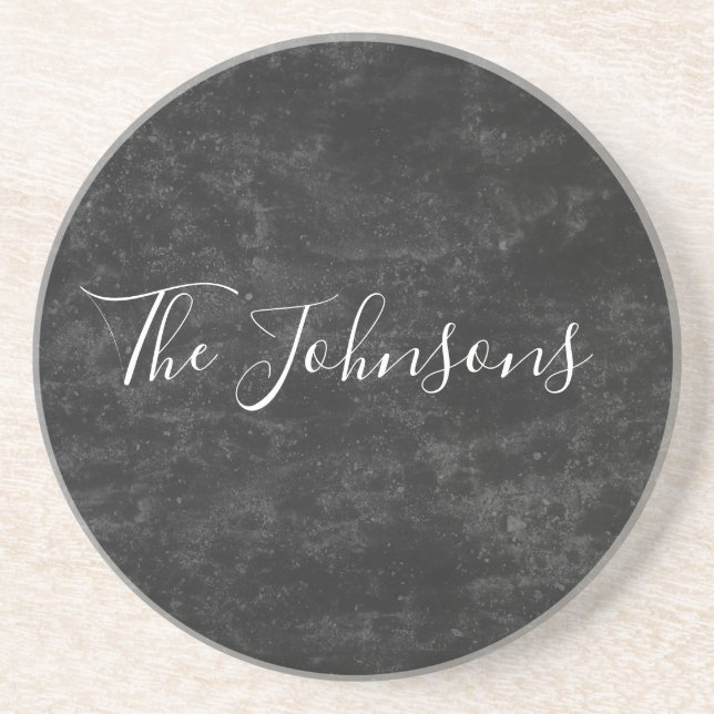 Posavasos Diseño personalizado negro para su familia (Frente)