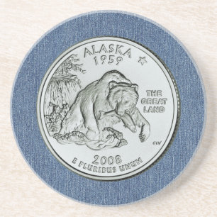 Posavasos Diseño pintado del barrio estatal de Alaska