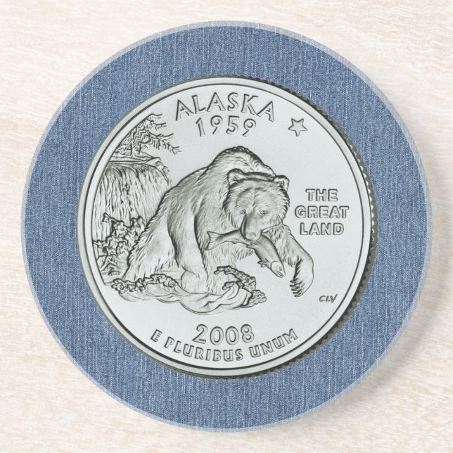 Posavasos Diseño pintado del barrio estatal de Alaska (Frente)