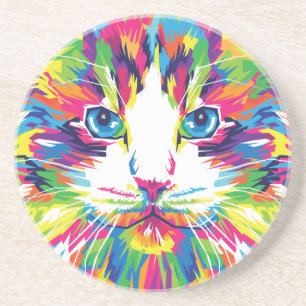 Posavasos Diseño prismático de gatos gatitos-21908
