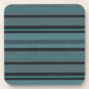 Posavasos Diseño rayado mirada de lino verde azulada del