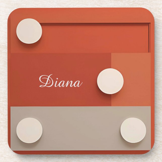 Posavasos Diseño Resumen Rojo Con Formas Geométricas (Frente)