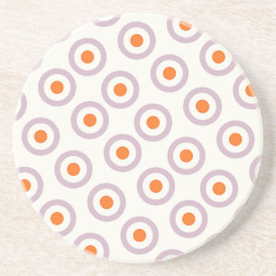 Posavasos Diseño retro de punto de círculo púrpura y Naranja