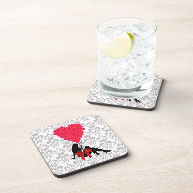 Posavasos Diseño romántico de San Valentín (Lado Derecho)