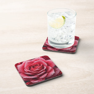 Posavasos Diseño Rosa único generado por IA