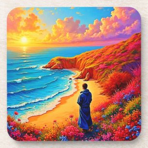 Posavasos Diseño Sunset Beach Solitude Serenity