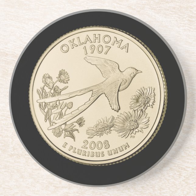 Posavasos Diseño teñido del barrio estatal de Oklahoma (Frente)
