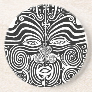 Posavasos Diseño tribal maorí antiguo del tatuaje de Moko