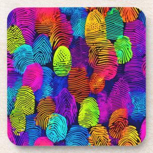 Posavasos Diseño vibrante de huellas digitales