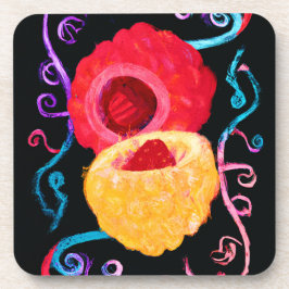 Posavasos Diseño vibrante de neón tropical