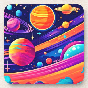 Posavasos Diseño vibrante de Sinfonía Cósmica