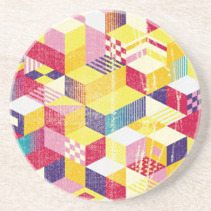 Posavasos Diseño vintage geométrico, abstracto y transparent