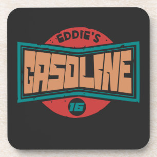 Posavasos Disfraz de placa retro de letrero de gasolina de é