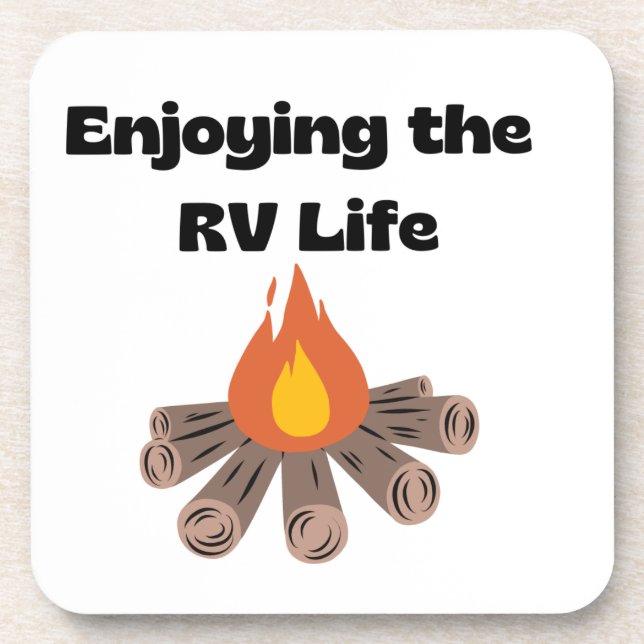 Posavasos Disfrutando de la vida de RV en un (Frente)