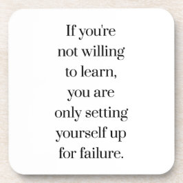 Posavasos Dispuesto A Aprender Atractivo Plástico Duro