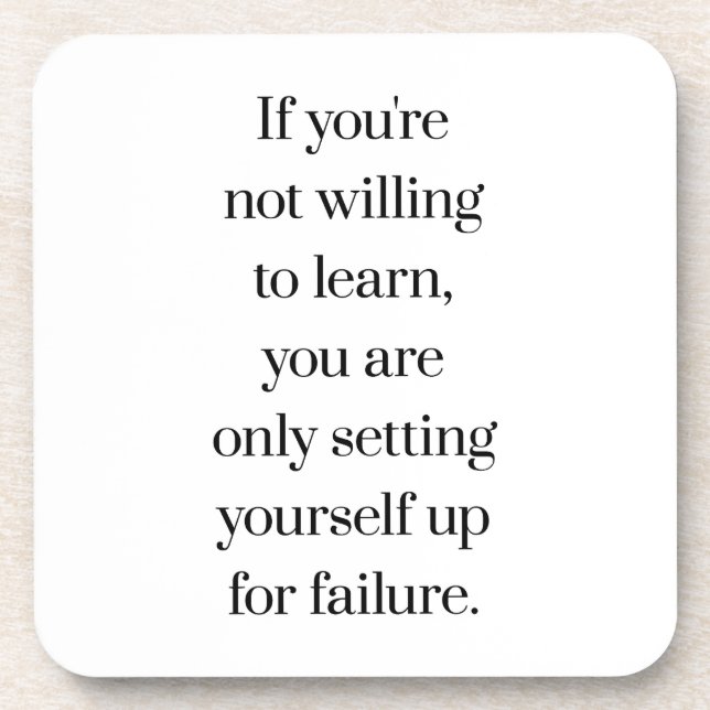 Posavasos Dispuesto A Aprender Atractivo Plástico Duro (Frente)