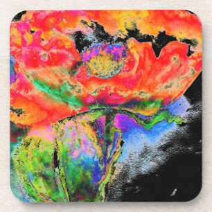 Posavasos Disquetera solar roja - fondo negro