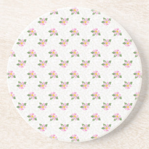 Posavasos Ditsy Dog Rosa Polka Style Sandstone Coaster