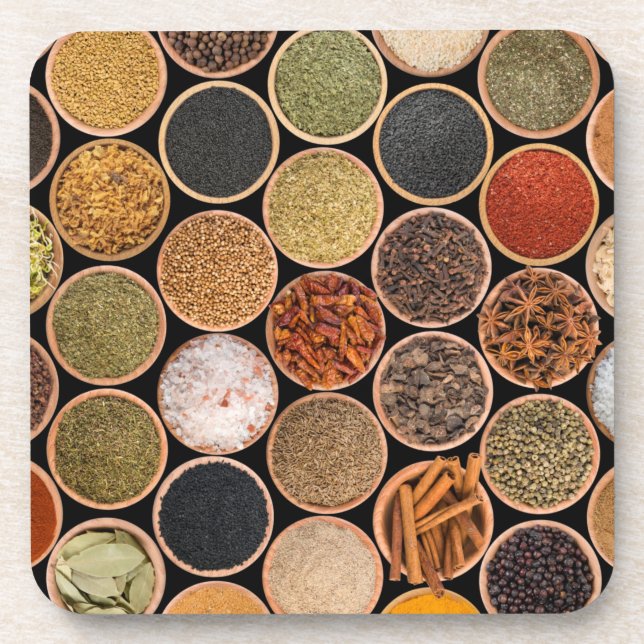 Posavasos Diversas especias e ingredientes alimentarios (Frente)