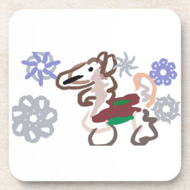 Posavasos Diversión de llama en invierno