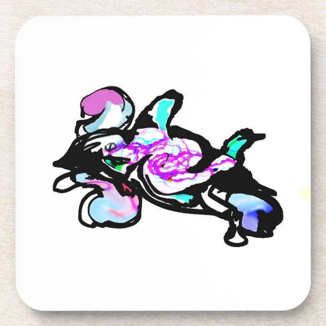 Posavasos Diversión de olas de delfines (Frente)