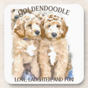 Posavasos Diversión de perro Goldendoodle