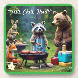 Posavasos "Diversión de verano en madera salvaje"