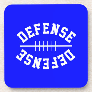 Posavasos Diversión Fútbol DEFENSA Texto Sobre Azul Real Bri