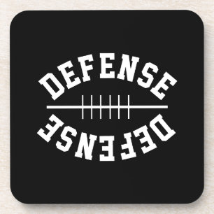 Posavasos Diversión Fútbol DEFENSA Texto Sobre Negro Moderno