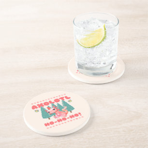 Posavasos Divertida Feliz Navidad Axolotl Ho-Ho-Ho!