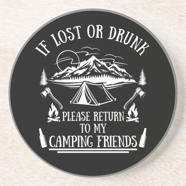 Posavasos Divertido eslogan de camper camping para beber dic (Frente)