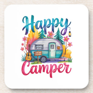 Posavasos Divertido Feliz Campista Ropa de Camping Remolque 