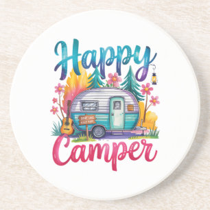Posavasos Divertido Feliz Campista Ropa de Camping Remolque 