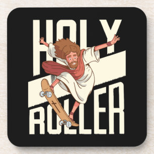 Posavasos Divertido Jesús de Patineta Holy Roller