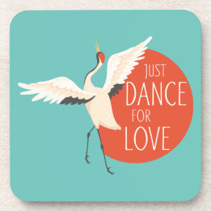 Posavasos Divertido mensaje de pájaro - Sólo baile por amor 