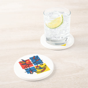 Posavasos Divertido patrón de arte abstracto de Axolotl Piet